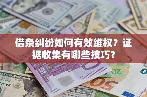 济南借条纠纷如何有效维权？证据收集有哪些技巧？